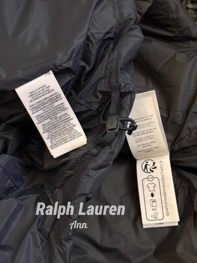 Cross RL Small Horse Embroidery British Style Business Casual Stand Collar Windproof Waterproof Ribbed Down Jacket