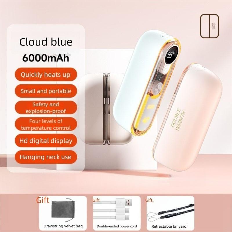 10000mAh Hand Warmer Detachable Hand Warmer USB Charging Portable Warm Hands Treasure Creative Colorful Light
