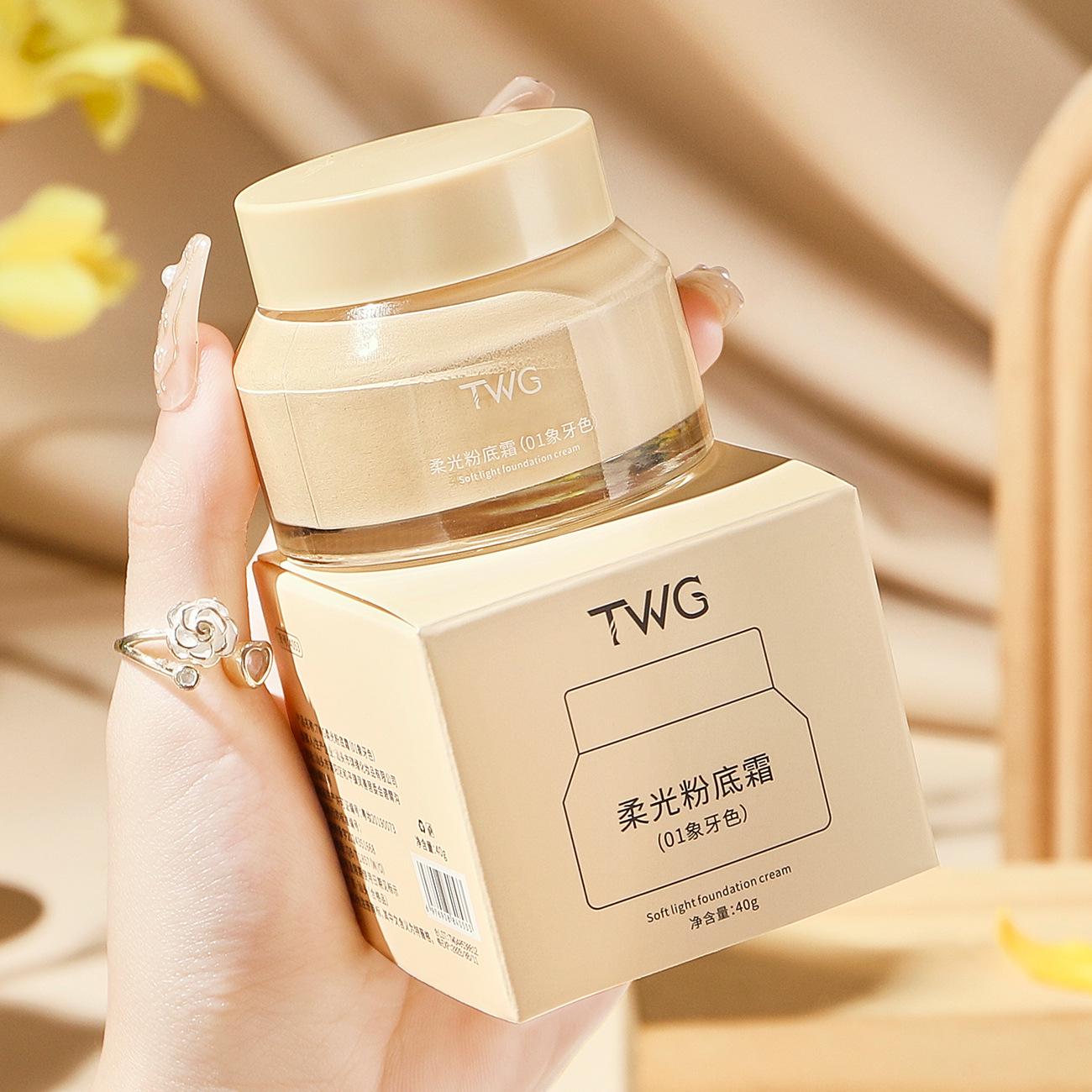 TWG Soft Light Foundation & Primer: Long-lasting, No Caking, Brightening BB Cream Concealer 40g естественный