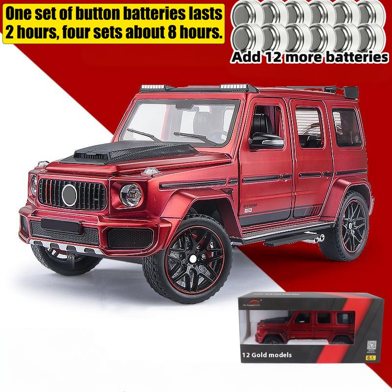1:24 Mercedes Benz G800 Terräng-SUV Diecast Modell Legering Metallbil DIY Skrivbordsdisplayer Hem Trendiga Leksaker Prydnader Ljud & Ljus