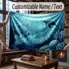 Octopus Sea Life Theme Throw Blanket Custom Name Text Personalized Blanket Soft Cozy Blanket for Home Sofa Bed