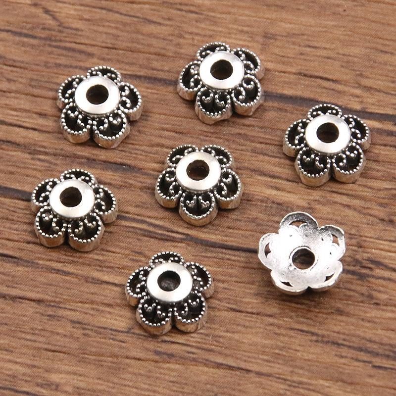 

Античні срібні роздільники-квіти: Багатостильовий, порожнистий дизайн для DIY браслетів та намист