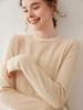 Korean Style Cashmere Color-Block Double-Layer Knit Sweater: Women's Autumn/Winter Loose Round Neck Pullover.