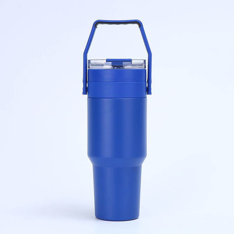 40oz 304 Stainless Steel Insulated Water Bottle Thermal Coffee Car Cup Cold Hot Mugs Vacuum Flask With Handle Straw For Sport