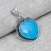 Blue Chalcedony  Pendant 925 Sterling Silver Handmade Lab-Created Jewelry For Anniversary Gift