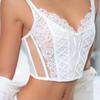 TERMEZY Sexy Spitzen-BH für Frauen, drahtfreie Weste, Unterwäsche, süße weibliche Hochzeits-Bralette, französische Korsett-BHs, Stickerei-Dessous