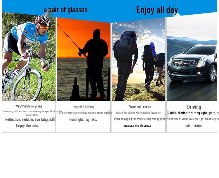 Polarized Outdoor Sports Cycling and Fishing Sunglasses, Windproof Goggles for Mountain Biking - Unisex
