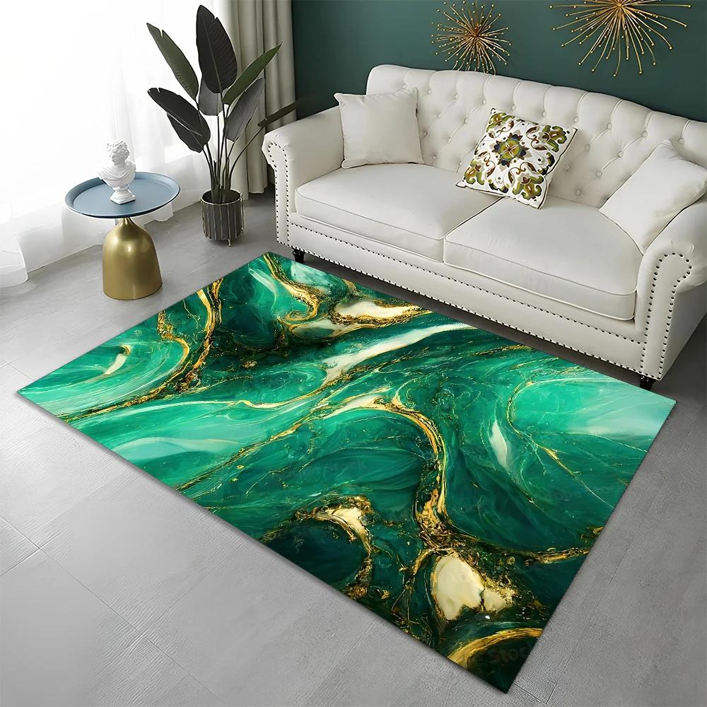 

Nordic Green Gold Blue Black Marble Carpet Rug for Home Living Room Bedroom Sofa Doormat Decor,kid Area Rug Non-slip Floor Mat 40x60cm