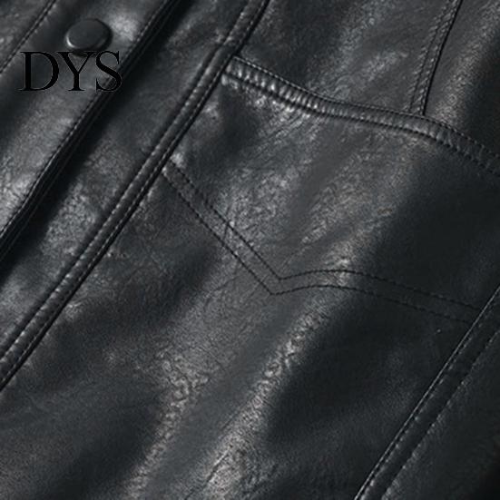 Button-up Women Jacket Faux Leather Smooth Surface Turn-down Collar Single-breasted Long Casual Coat Sleeves Pockets Retro Motorcycle Office Commuting