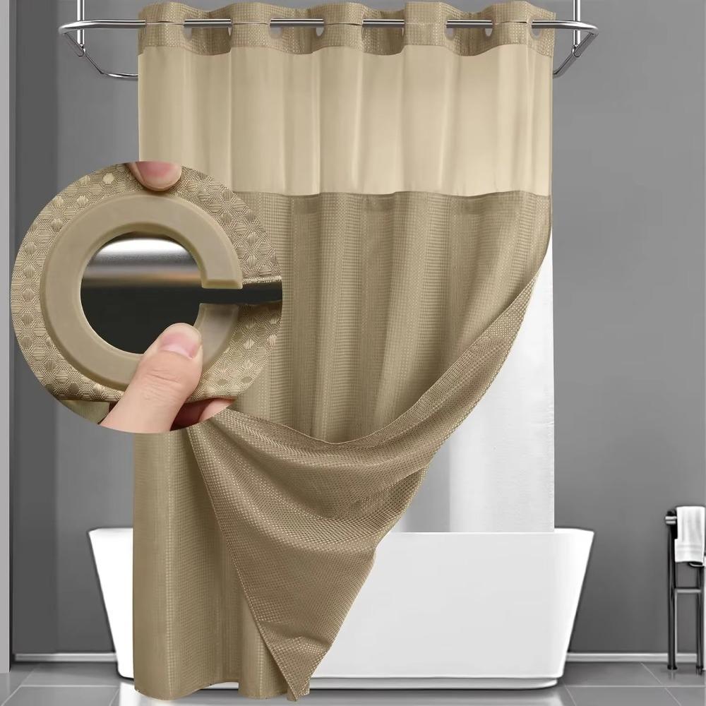 Waterproof Waffle Shower Curtain Double-layer Window Curtain Simple Kitchen Door Curtain Household