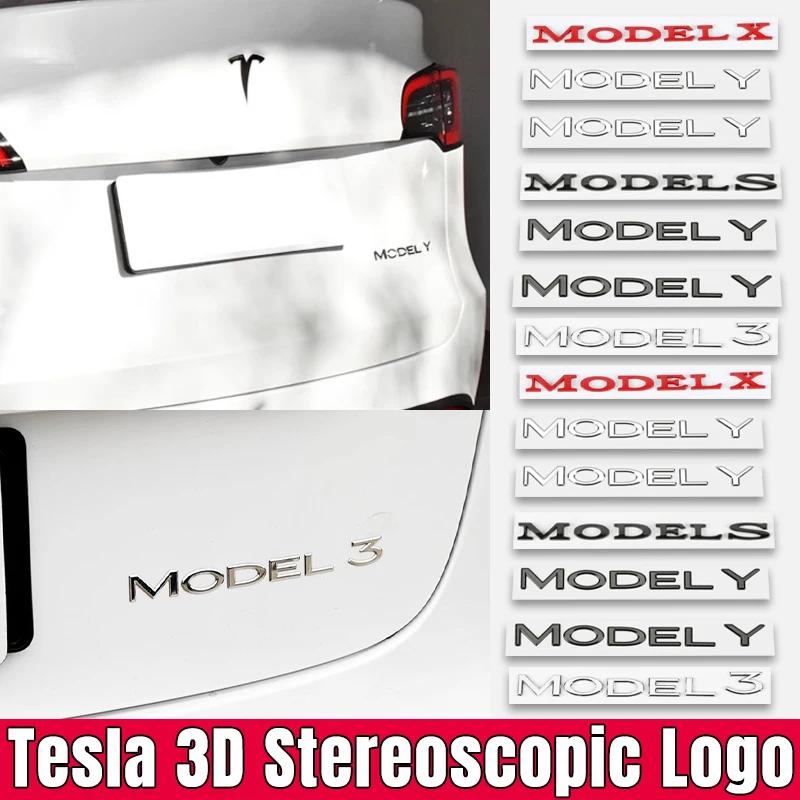 Bfxhr7 1PCS ABS Black Model 3 Letters Logo Car Rear Trunk Badge Sticker For Tesla Model X S 3 Y Auto Decal Accessories