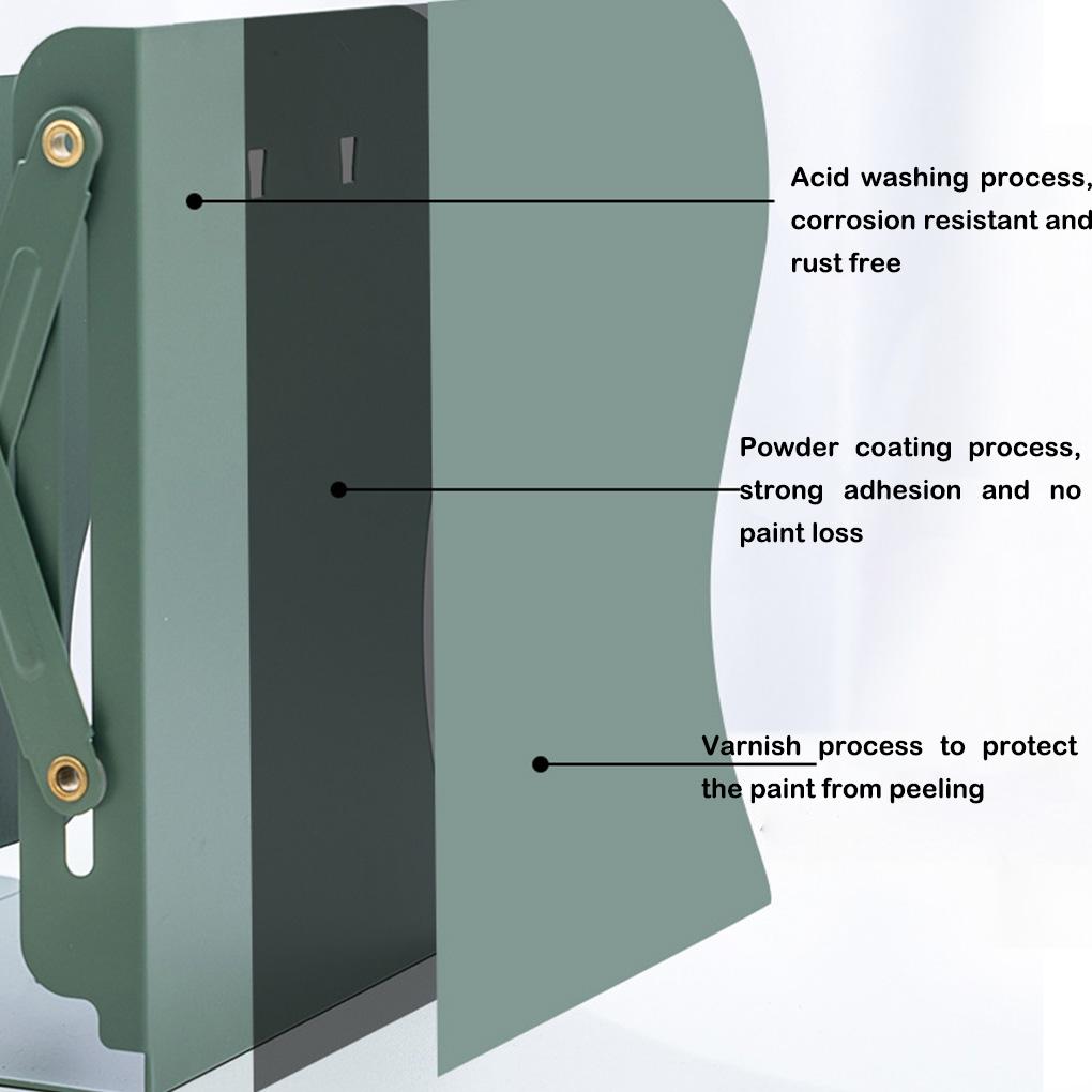 Bookend Stretchable Adjustable Anti-rust Book End with Pencil Holder