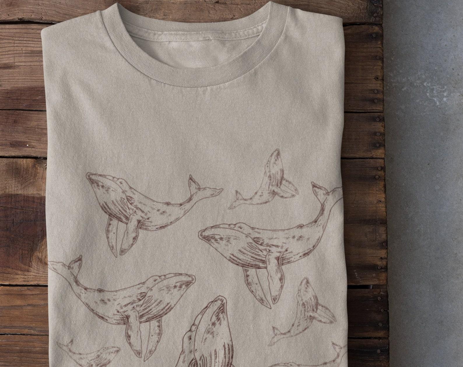Vintage 90s Shirt, Sea Animal Tshirt, Retro Ocean Nature Whale Shirt, Sealife Gifts, Crustaceancore Ocean Dolphin Shirt, Unisex Adult Tee L