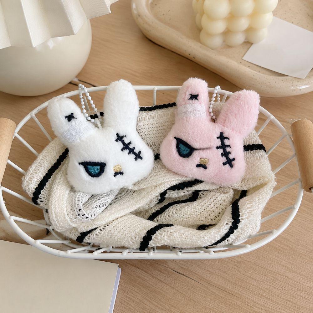 Animal Plush Rabbit Brooch Cute Halloween Key Rings Fashion Fluffy Backpack Pendant Party Gifts