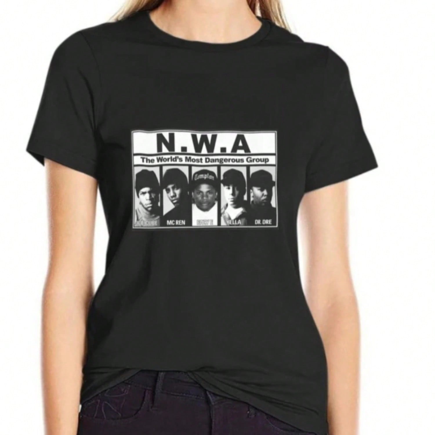 unisex Wounisex NWA Most Dangerous Group T Shirt Oversize Clothing Short Sleeve Tees T-Shirts unisex s And Wounisex s Unique Cotton S разноцветный