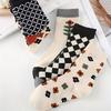 5 Pairs of Autumn And Winter Women'S Socks, Literary And Retro Style, All-Match Women'S Socks, Small Flower Socks