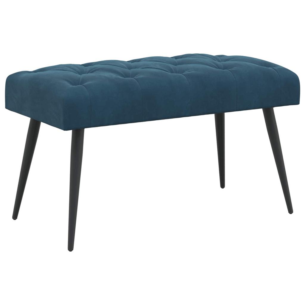 Button Tufted Bench Blue 80 x 40 x 46 cm Velvet