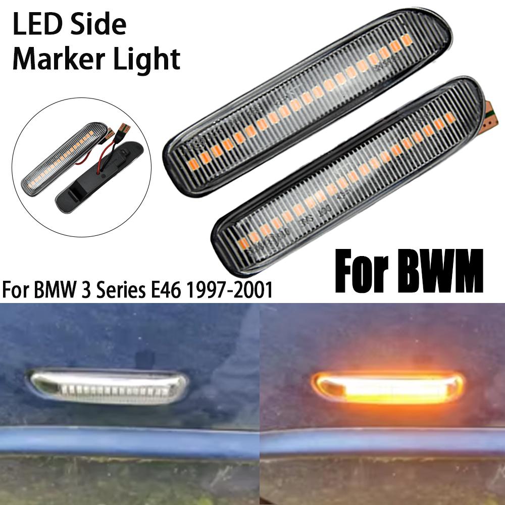 For BMW E46 3 Series Limousine Coupe Compact Cabriolet Touring LED Car Turn Signal Side Marker Flowing Dynamic Blinker Light