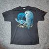 Vintage Tultex Snowy Owl Graphic T-Shirt Black XL Cliff Bonamie Silkmasters Unisex T-Shirt