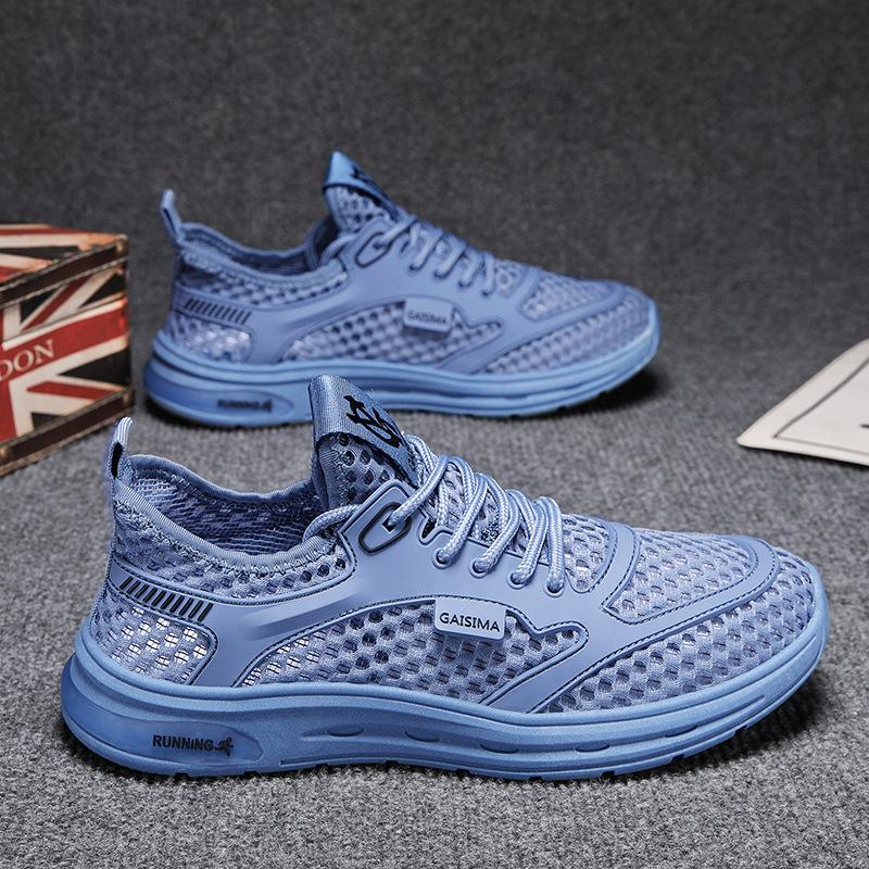 Mesh men's shoes 2025 summer new breathable soft-soled sports shoes hollow outdoor leisure sports trend fashion shoes
