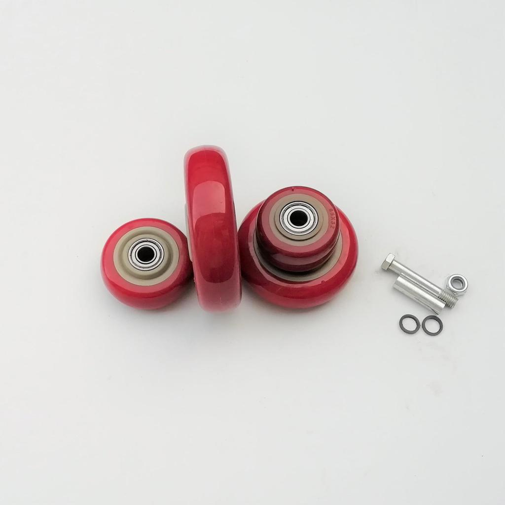 Medium Jujube Red Double Bearing PVC Rubber Swivel Caster Wheel