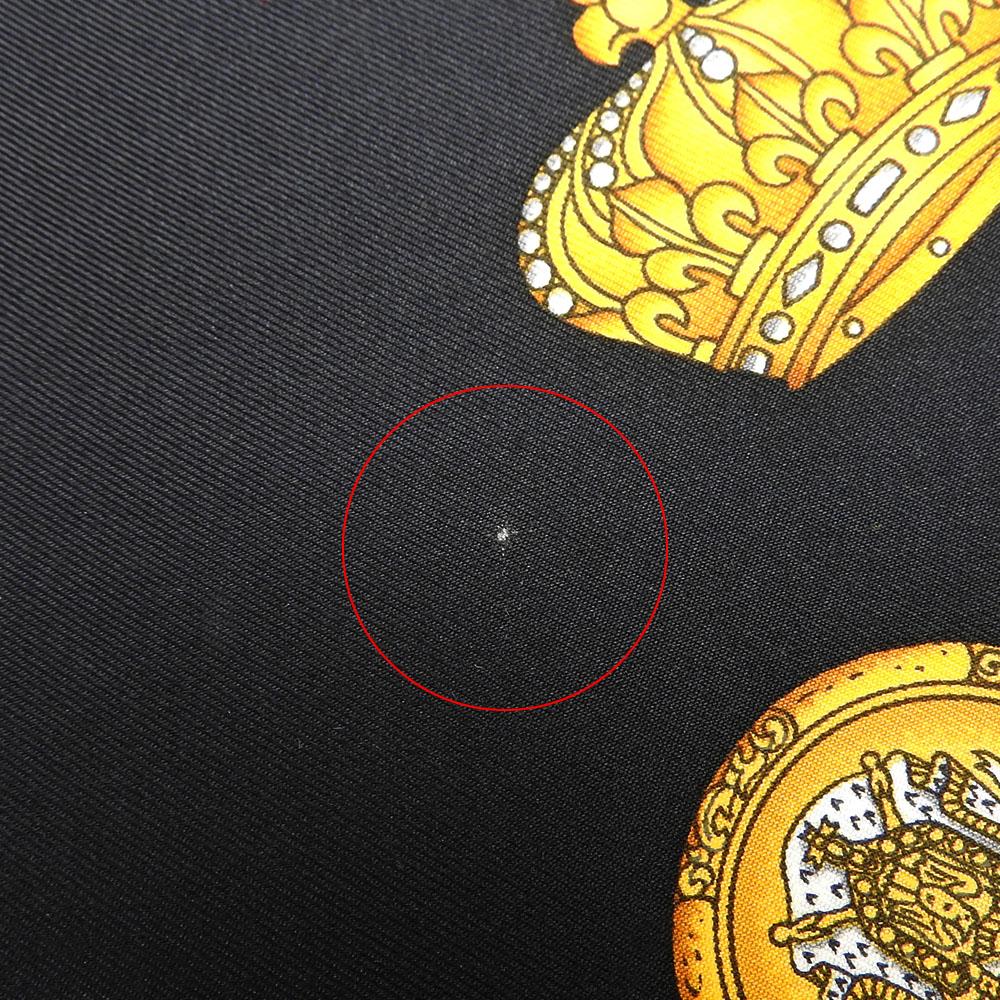 Used HERMES scarf Calle 90 silk black black LES TAMBOURS