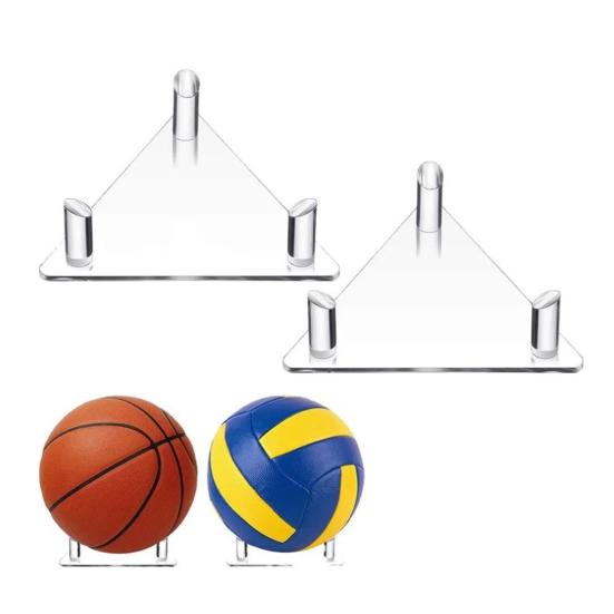 Ball Stand Stable Thickened Hollow Design Fall-resistant Solid Display Acrylic Triangle Soccer Volleyball Holder Ball Sports