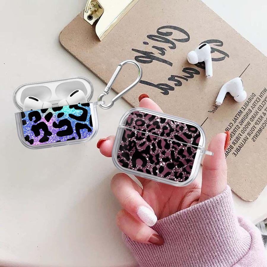 Clear Earphone Cases Cover Case For Airpods 1 Pro3 Pro Pro2 4 3 2 Color Leopard Print