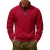 Cross-border Winter Fleece Heavyweight Loose Outdoor Men's Thermal Half-Zip Stand-Up Collar Pullover Sports Hoodie for Men
