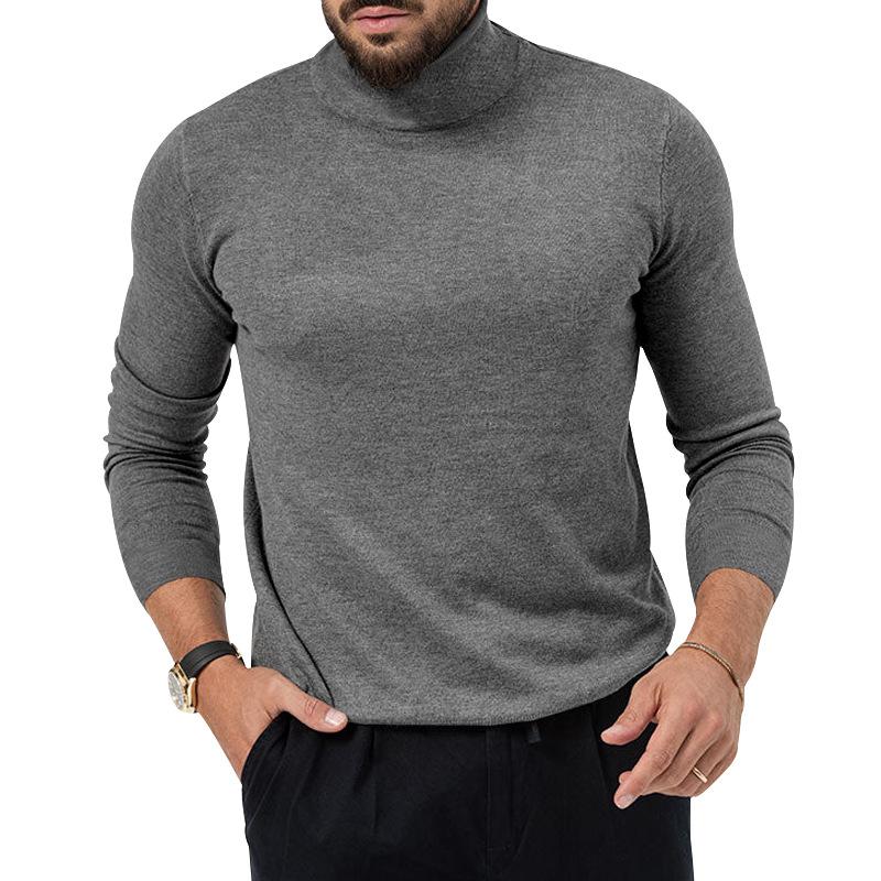 Autumn and Winter New High-elastic Turtleneck Knitted Cashmere Sweater Thickened Young Men's Thermal Primer