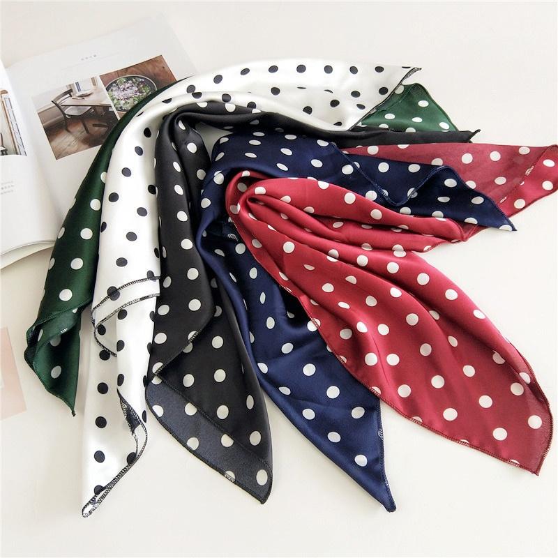 Luxury Square Scarf For Women Silk Feeling Shawl Satin Hijab Fashion Wraps Hair Bands Ribbon Headband Bag Accessories Headscarf