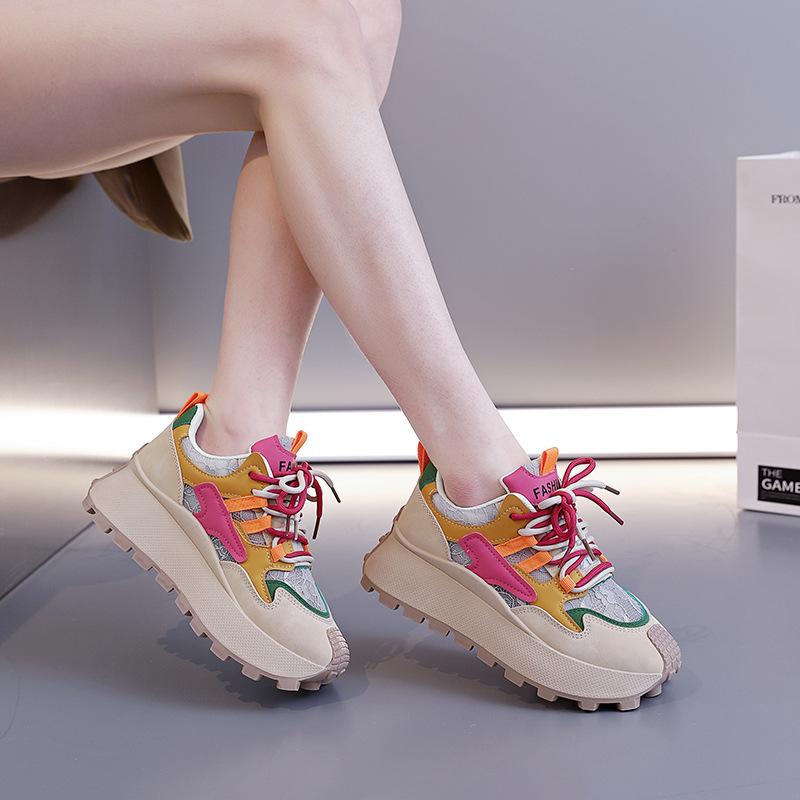 Niche Design Color Matching Fashion Dad Shoes Women's 2025 Spring New Comfortable Sports Women's Casual Shoes 872-1