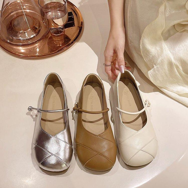 French Gentle Temperament Flat-soled Single Shoes Women's Shoes 2025 Spring New Models with Skirts Evening Wind Mary Jane Shoes Doudou Shoes