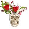 Skull Flower Pot Hand-Painted Resin Gothic Planter Decorative Flower Pot Candy Bowl for Home Office Halloween Decor