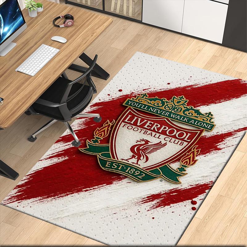 Liverpool Football Club Printed Carpet, for Office Chair Living Room Bedroom Kitchen Room Decor Gifts.