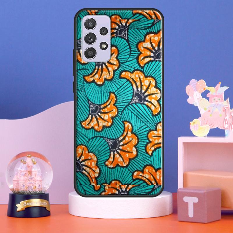 African Wax Fabric Case For Samsung Galaxy A15 A35 A55 A56 A06 A16 A26 A36 A32 A52 A13 A33 A53 A14 A34 A54 A17
