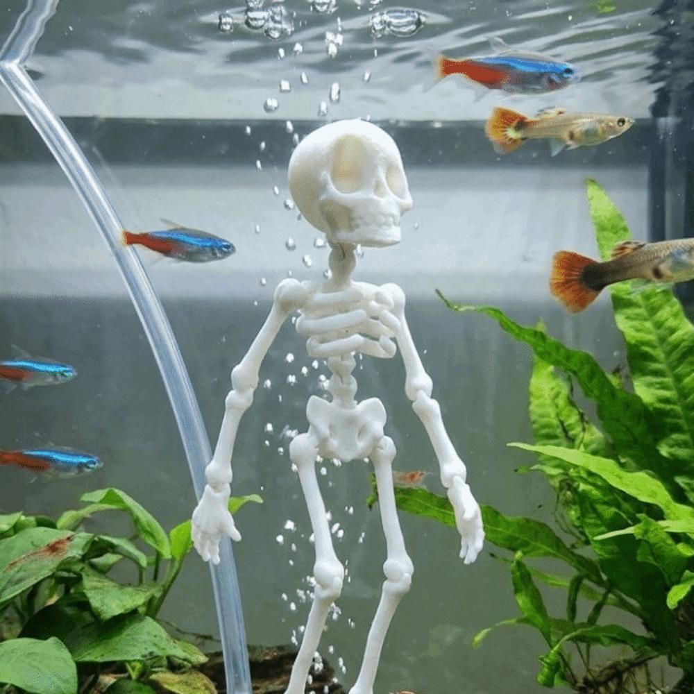 3D Printed Dancing Skeleton Aquarium Ornament Animated Skeletons Statue Aquarium Tank