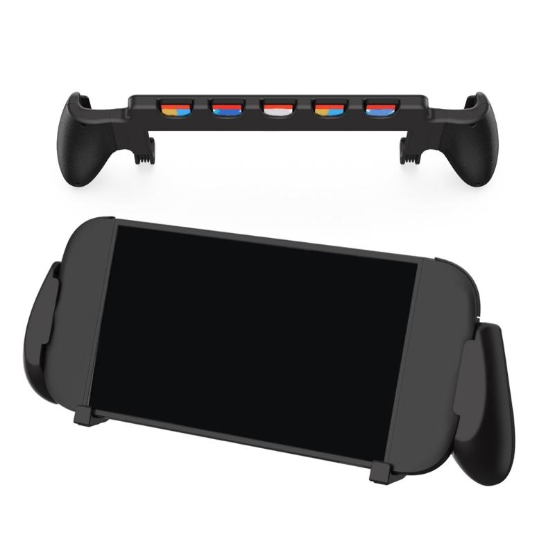 Ergonomic Grip Case with Build  In Game Card Storage & Not  Slip Protective Holder Portable Stand Grip Holder for Switch