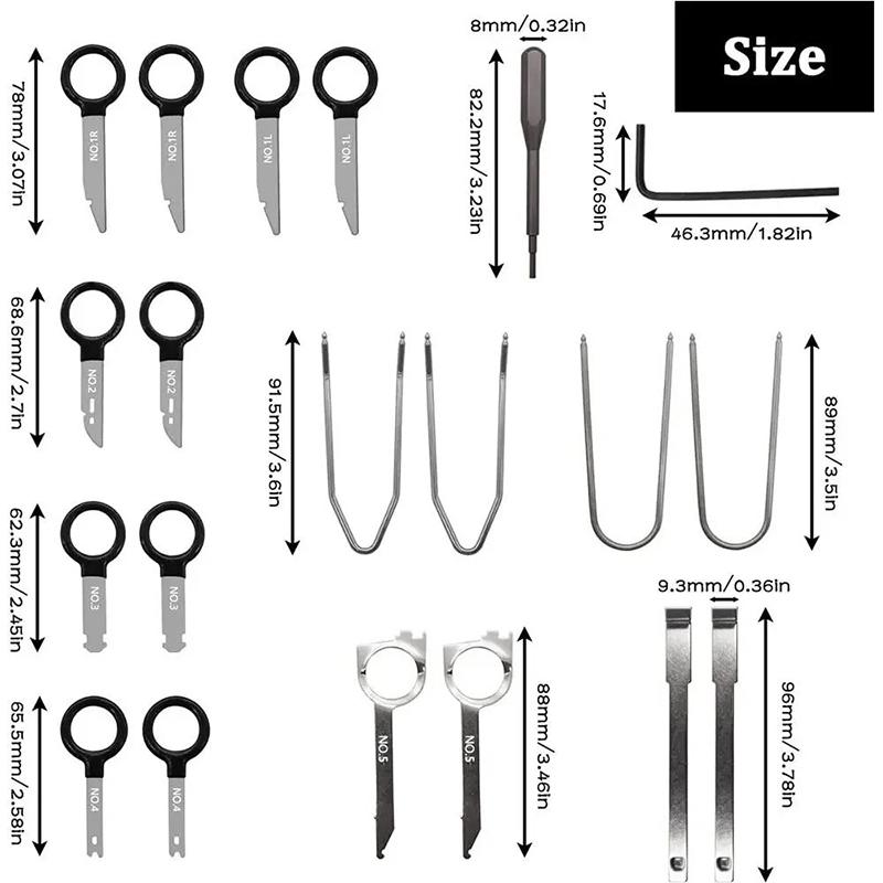 20pcs Car Radio Removal Tool Kit Auto Audio CD Player DVD Navigation Interior Disassembly Repair Tool