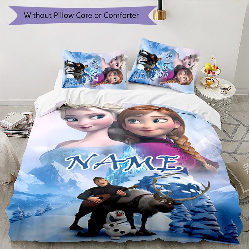 3pcs Frozen6 Cover Set - Personalized Name, HD Printed Bedding with 1 Cover and 2 Pillowcases - Perfect for Home Decor, Easy Care