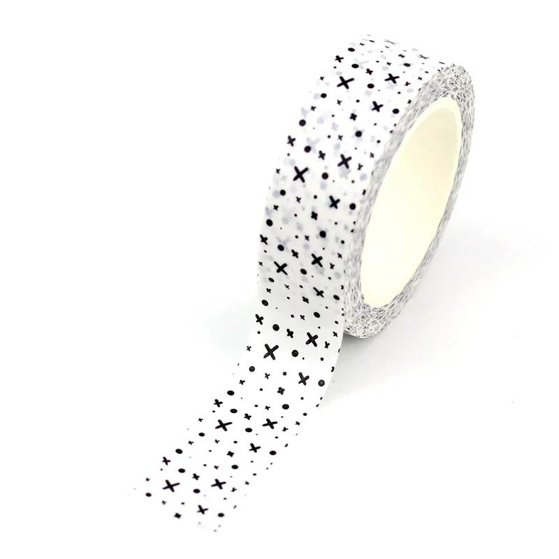 NEW 1PC 10M Decorative Black and White Japanese Washi Tape Set DIY Journaling Adhesive Moon Masking Tape Cute Stationery