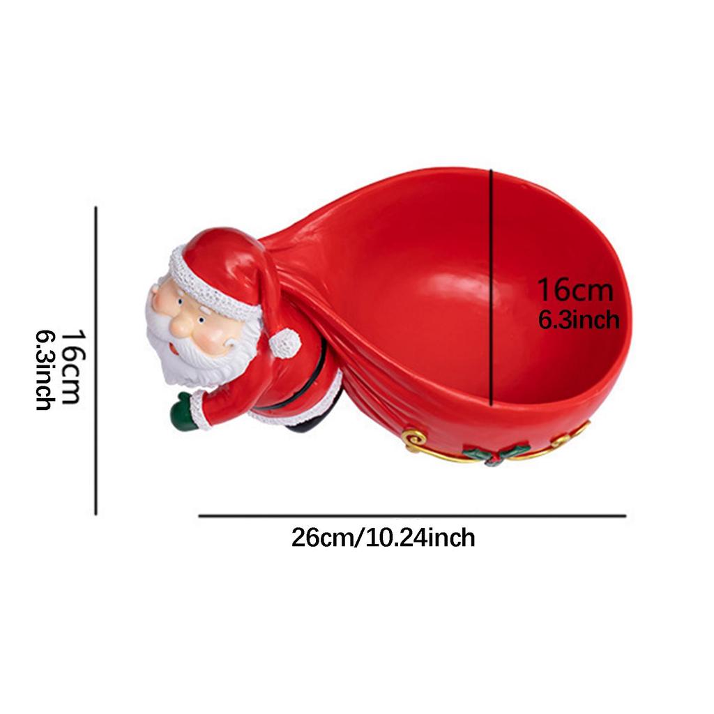 Santa Decor Statue with Storage Bowl, Desktop Organizer ,Christmas Sculpture, Key Holder Sundries Container for Desktop Cabinet