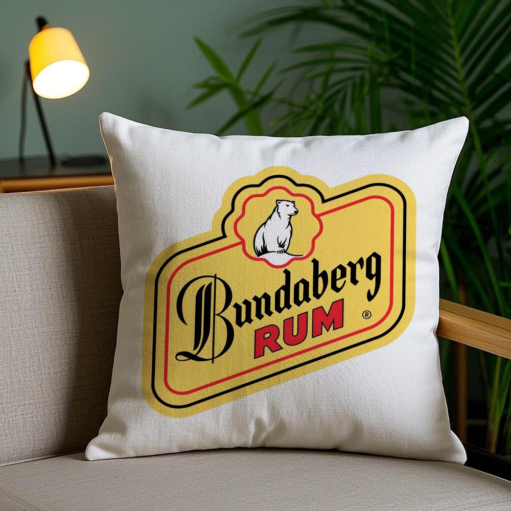 Rum Bundaberg Cushion Cover Plush Fabric Soft Double-Sided Printed Invisible Zipper Sofa Pillow Case Home Decor