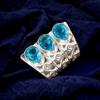 Swiss Blue Topaz Gemstone 925 Solid Silver Jewelry Handmade Women Ring For Gift RR-20-6