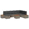 VidaXL Ensemble de Canapé de Jardin 9 Pièces avec Coussins Rattan Poly Gris 3359661