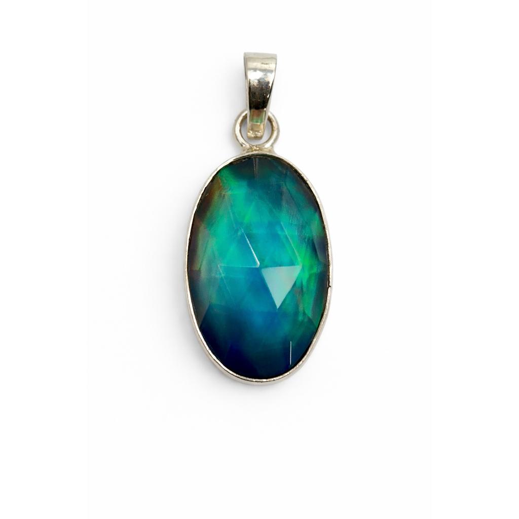 Pendentif Oval CERTIFIÉ en Argent Sterling 925 Opale Naturelle 21 Carats Bijoux Pour Cadeau
