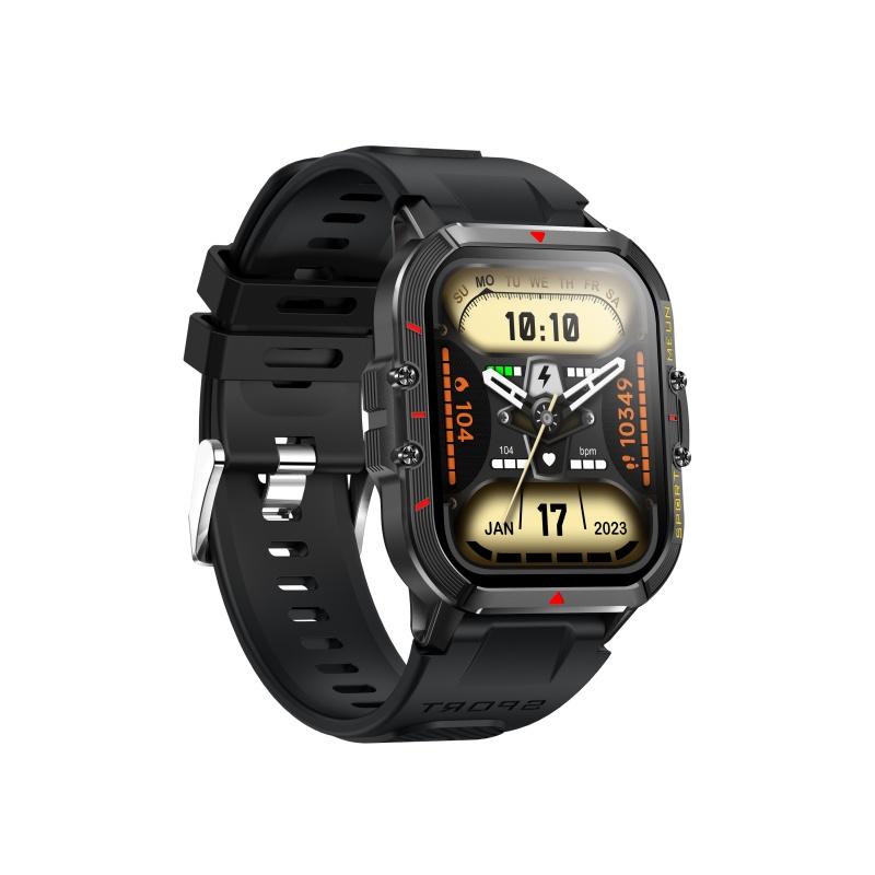 Rainbuvvy T21 Outdoor Smartwatch Dual-mode 1.96inch HD 240x282 BT5.2 Bluetooth Call 280mAh IP67 Waterproof Android Rugged Smart Bracelet
