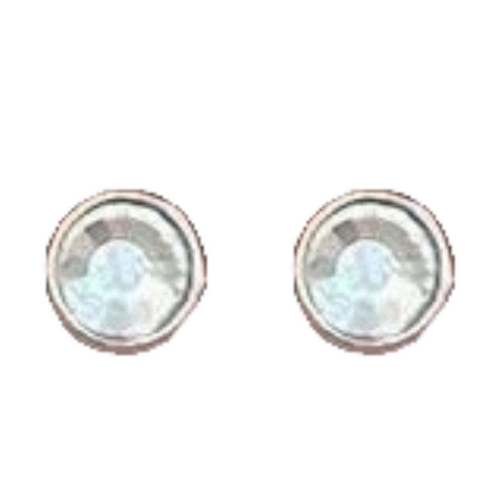 Newins Multicolor Rhinestone Round Stud Earrings - Small Screw Ear Bone & Earlobe Piercing Jewelry