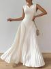 New  Elegant A-Line Ruched Waist Long Dress Evening Gown Women's Clothing