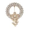 Decorative Shirts Brooch Women Hollow Rhinestone Ring Brooch, Dainty Circle Lapel Elegant Pin Pin, Sweater Cardigan Coat Dress Jewelry Accessories